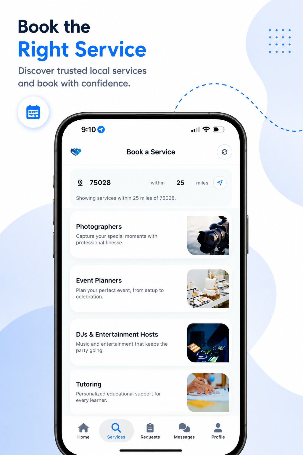 Browse service categories in ProLynk